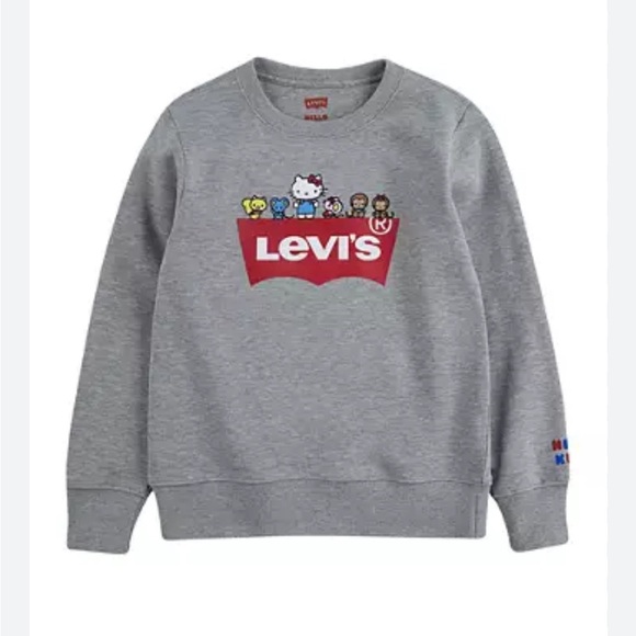 RARE Levi’s x Hello Kitty Gray Sweatshirt Sz M - Picture 2 of 10